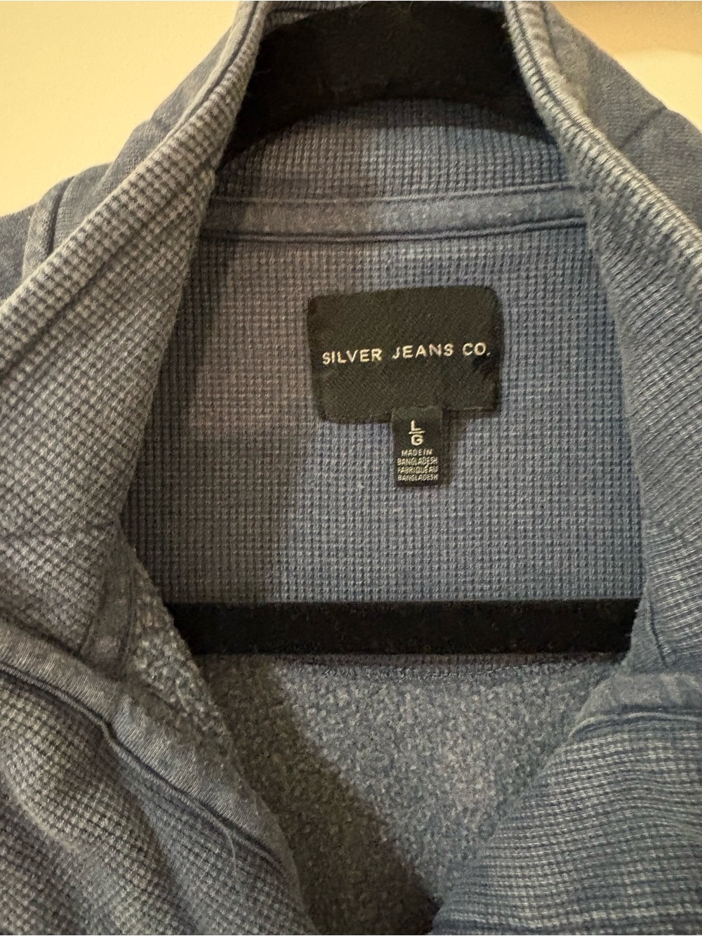 Silver Jeans Men's Washed Blue Zip-Snap Collar Sweater - Picture 2 of 2